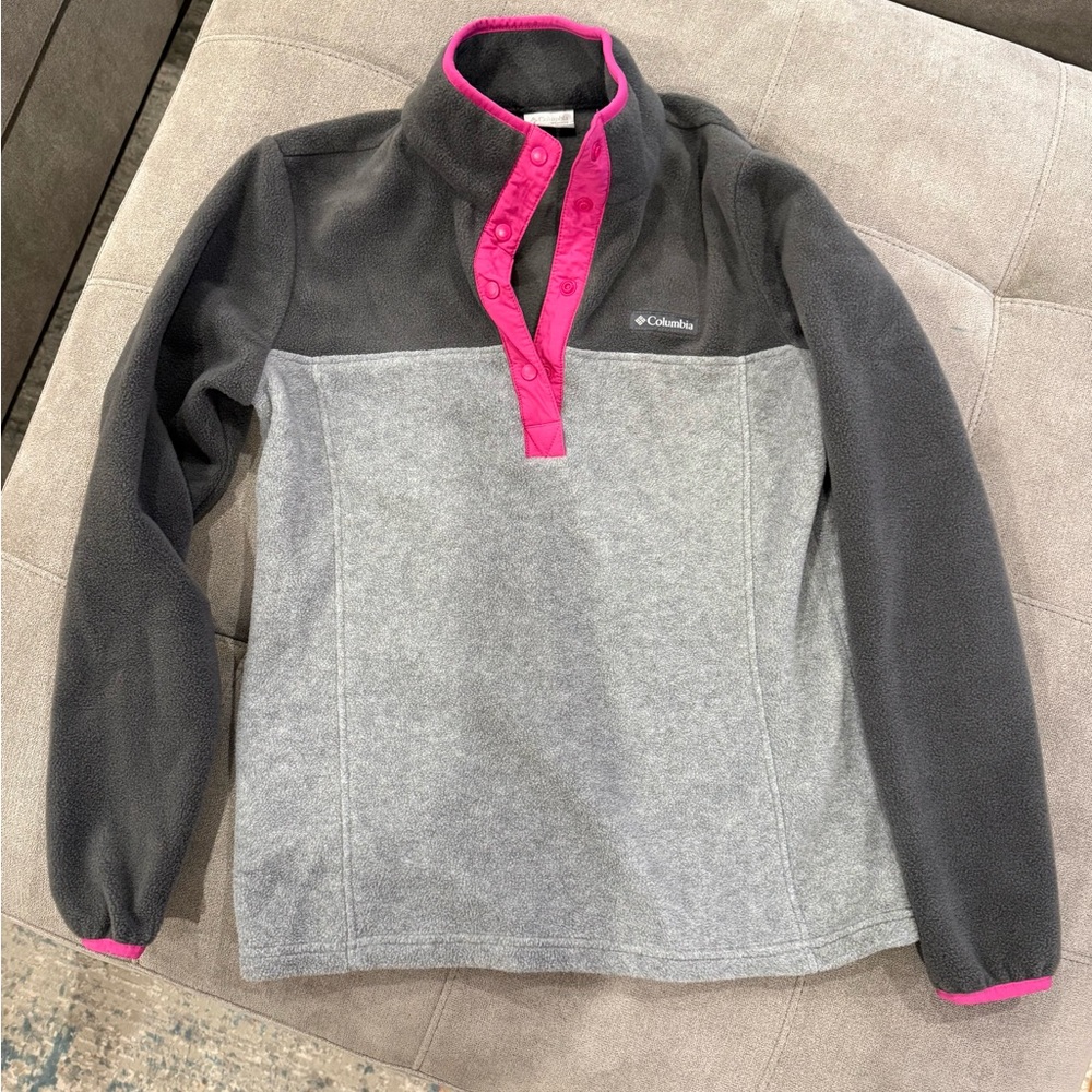 Columbia Charcoal and Hot Pink Fleece Jacket